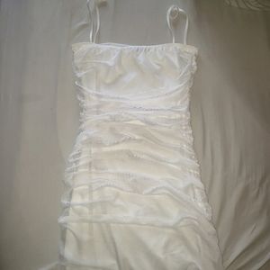 Slinky ruched midaxi dress